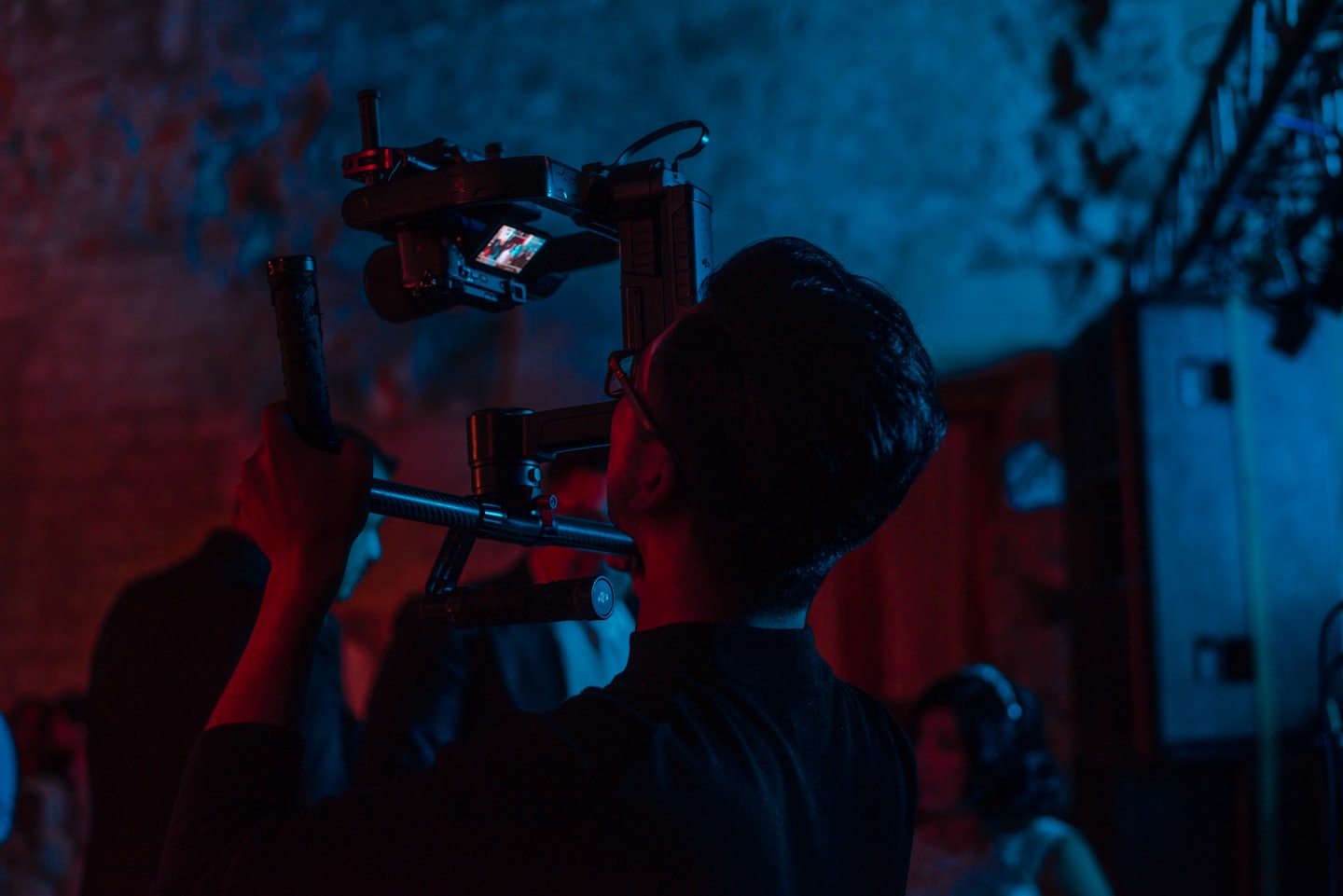 Northern ireland wedding videographer on a gimbal shot
